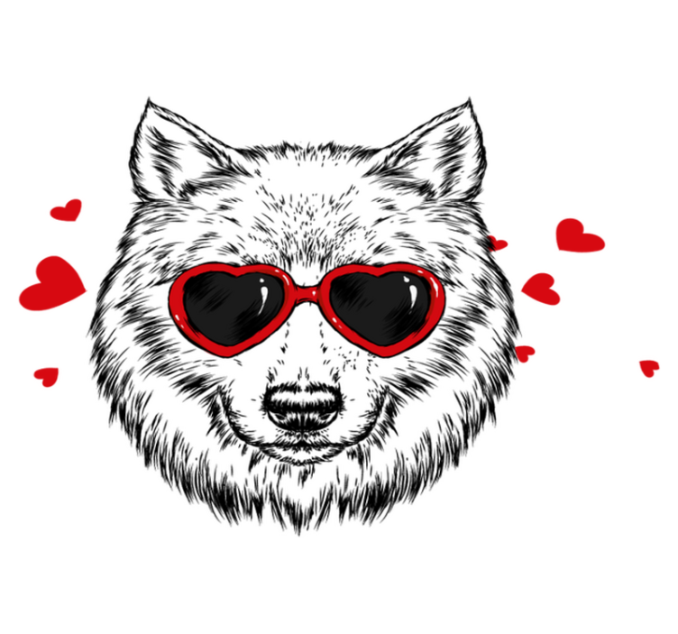 Vinylmatta djur lekfull varg emblem - Tenstickers