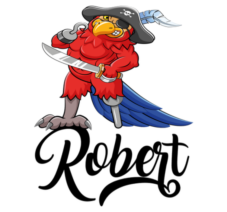 Vinylmatta djur piratpapegoja figur - Tenstickers