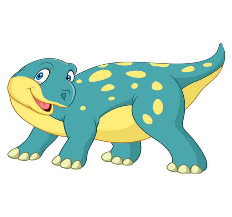 Vinylmatta djur glad animerad dinosaur - Tenstickers
