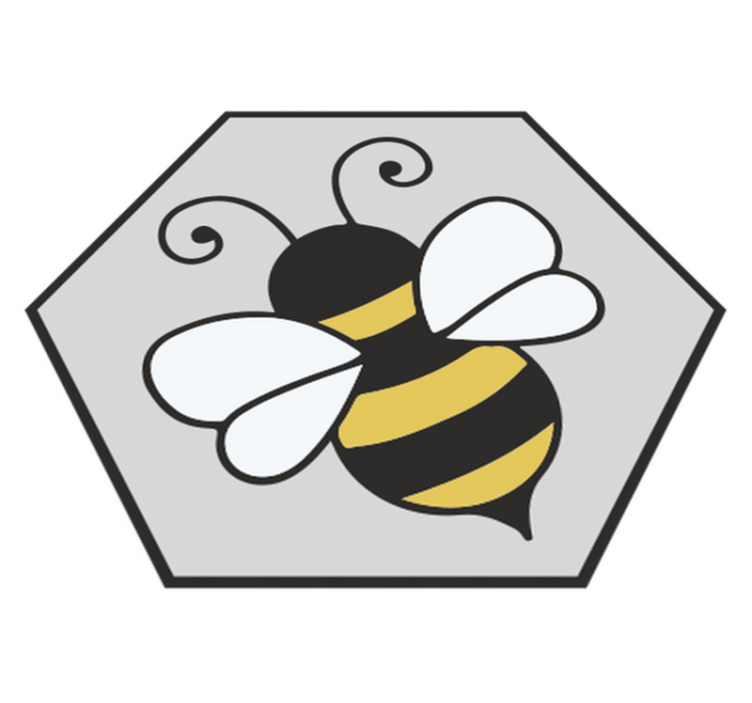 Vinylmatta djur bihonung hexagon design - Tenstickers