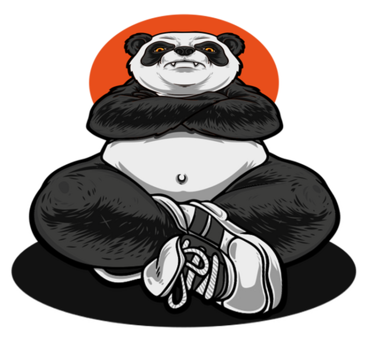 Vinylmatta djur panda som omfamnar lugnet - Tenstickers