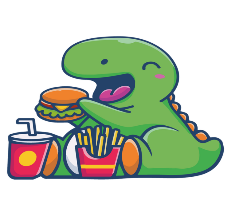 Vinylmatta djur glad grön dinosaur - Tenstickers