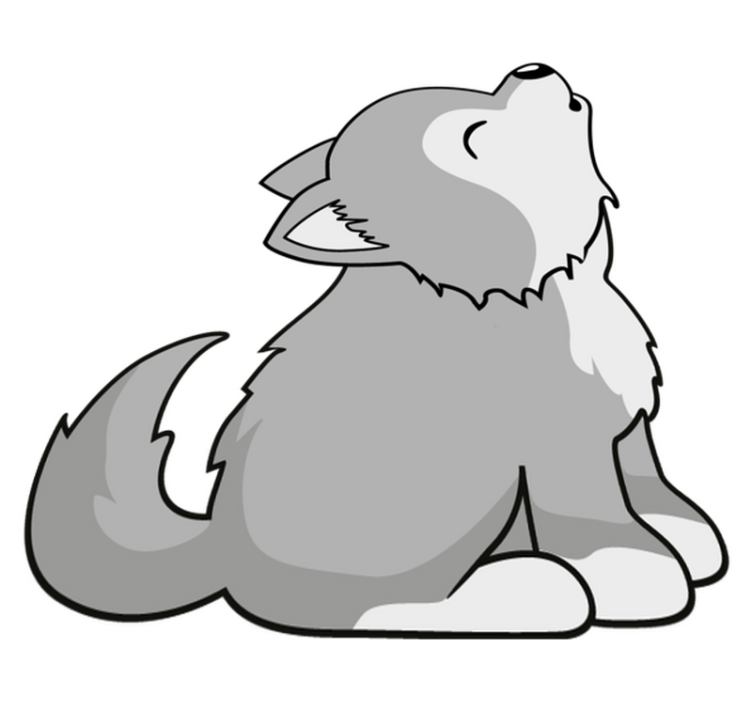 Vinylmatta djur hurlande hundillustration - Tenstickers