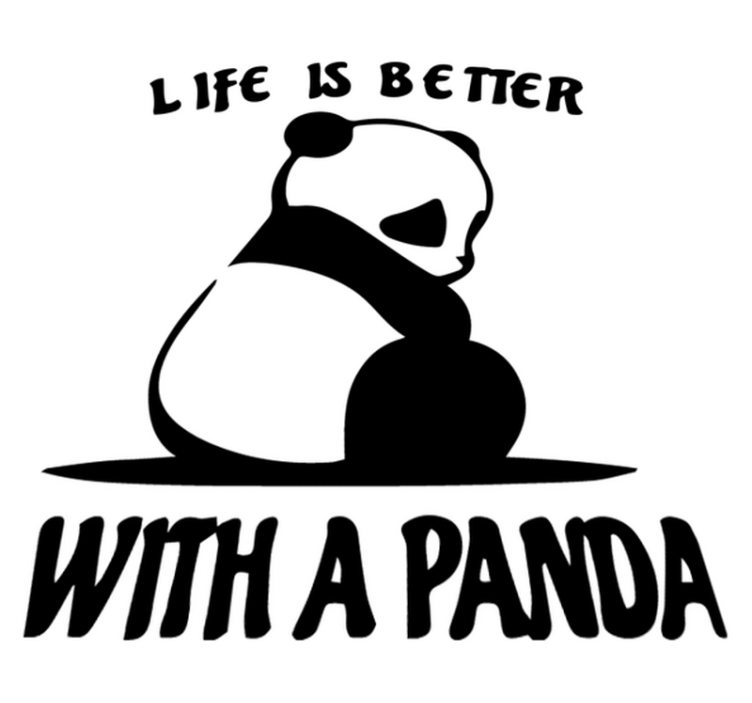 Vinylmatta djur pandaillustration citat - Tenstickers