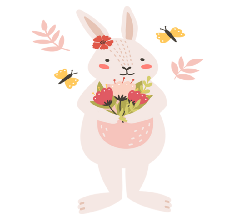 Vinylmatta djur söt kanin konst - Tenstickers