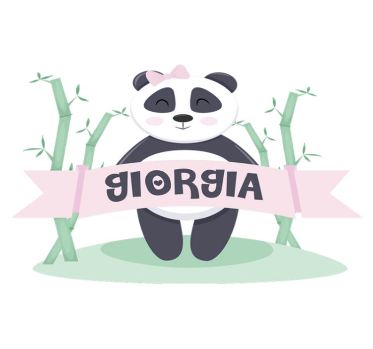 Vinylmatta djur baby panda tjej med namn - Tenstickers