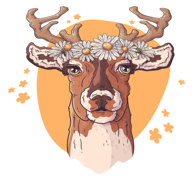 Vinylmatta djur blomsterhjort - Tenstickers