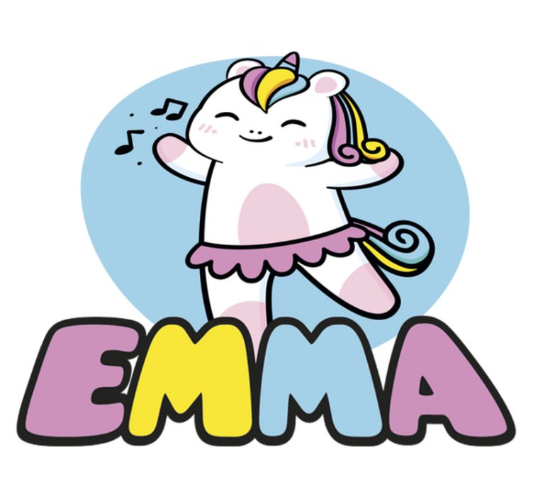 Vinylmatta djur ballerina enhörning - Tenstickers