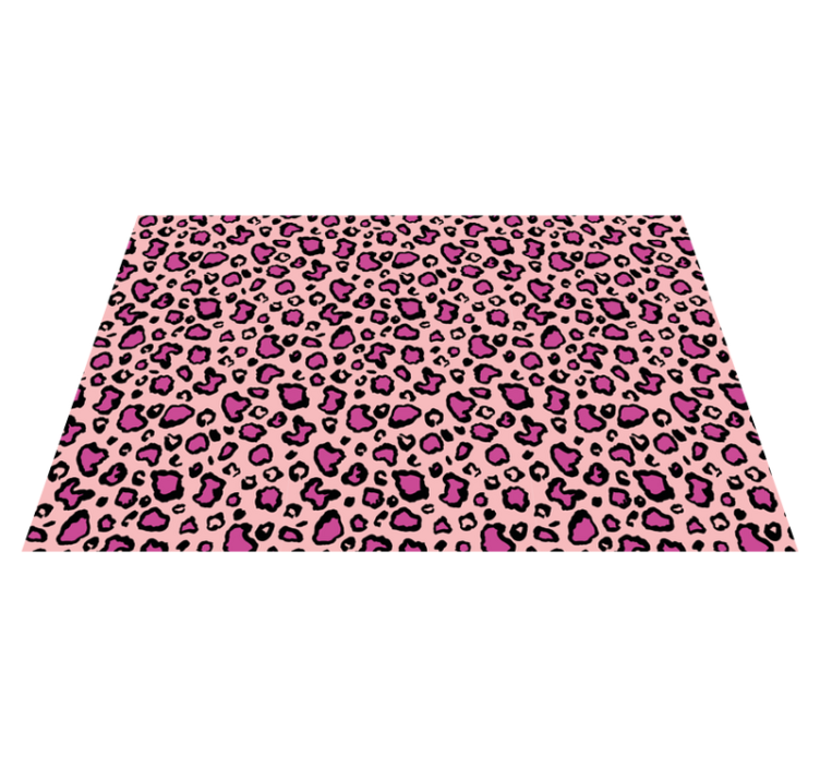 Vinylmatta djur rosa och svart klassisk leopardimitation - Tenstickers