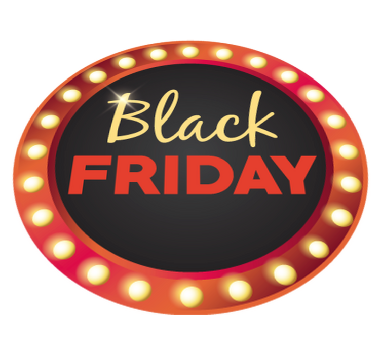 Röd rund kampanj black friday vinylmatta - Tenstickers