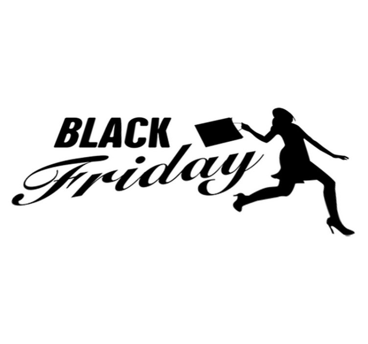 Kvinna handlar black friday vinylmatta - Tenstickers