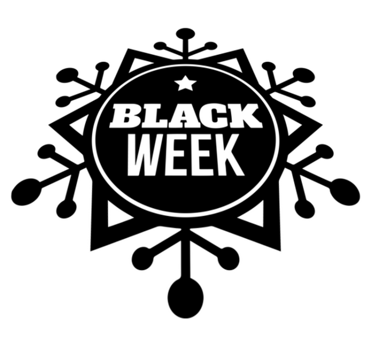 Snowflake black week black friday vinylmatta - Tenstickers