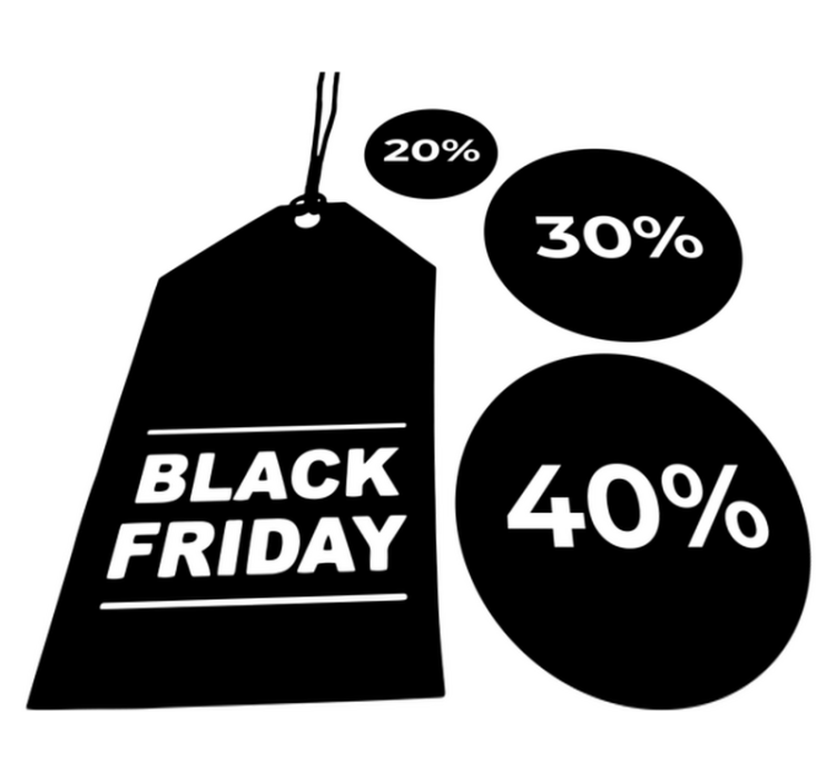 Black friday vinylmatta anpassningsbar set om 3 - Tenstickers