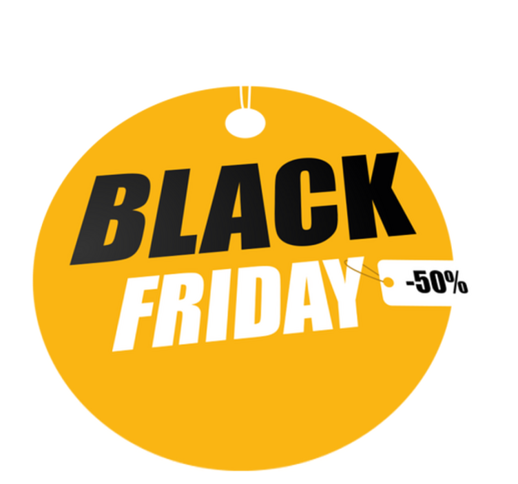 Black friday vinylmatta med personlig cirkel - Tenstickers