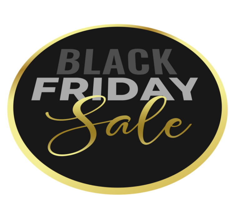 Black friday vinylmatta gyllene bakgrund - Tenstickers