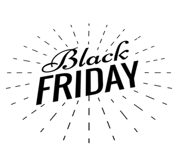 Black friday vinylmatta med glittrande kalligrafi - Tenstickers