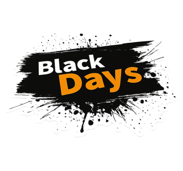 Black friday vinylmatta svart och vit "black days" - Tenstickers