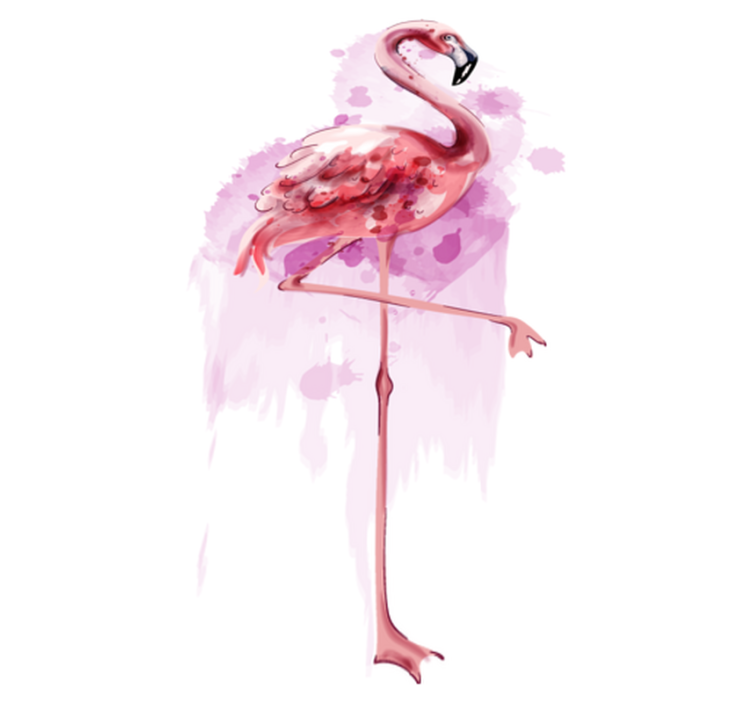 Vinylmatta djur elegant flamingosiluett - Tenstickers