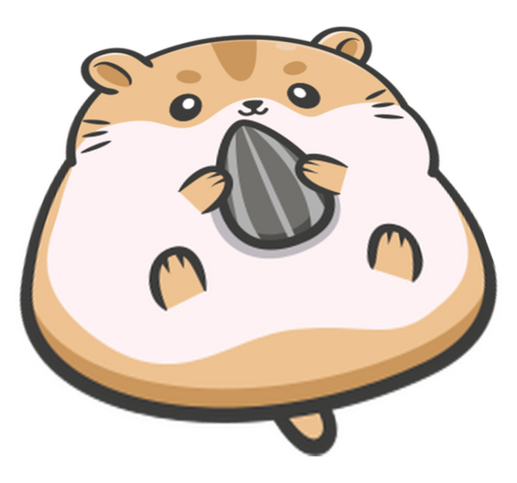 Vinylmatta djur söt hamster grafik - Tenstickers