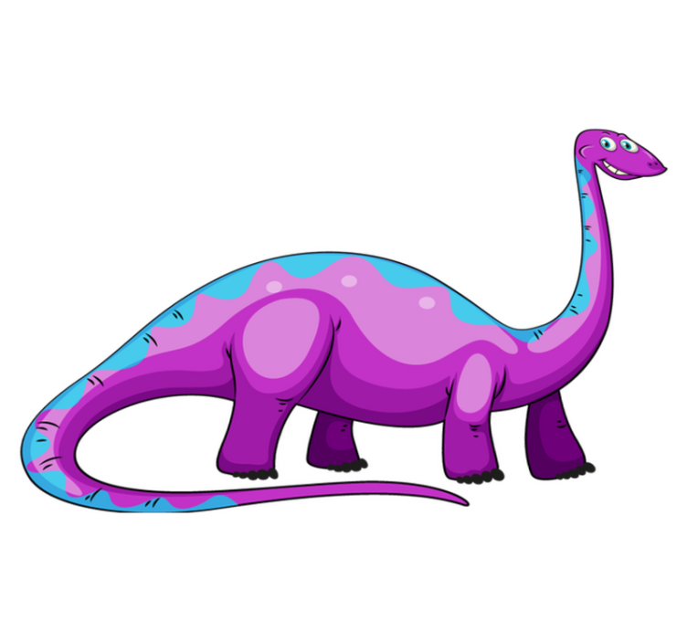 Vinylmatta djur lekfull lila dinosaur - Tenstickers