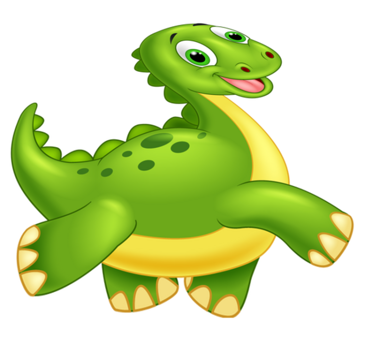 Vinylmatta djur söt grön dinosaur - Tenstickers