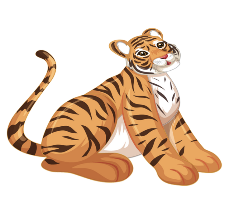 Vinylmatta djur lekfull tigerunge - Tenstickers