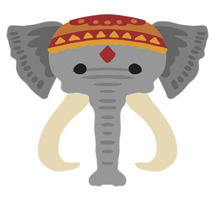 Vinylmatta djur elefant huvudfigur - Tenstickers