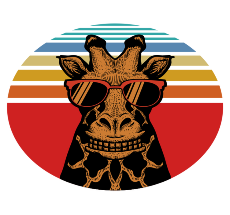 Vinylmatta djur cool solglasögon giraff - Tenstickers