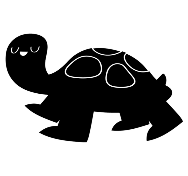 Vinylmatta djur jätte svart sköldpadda - Tenstickers