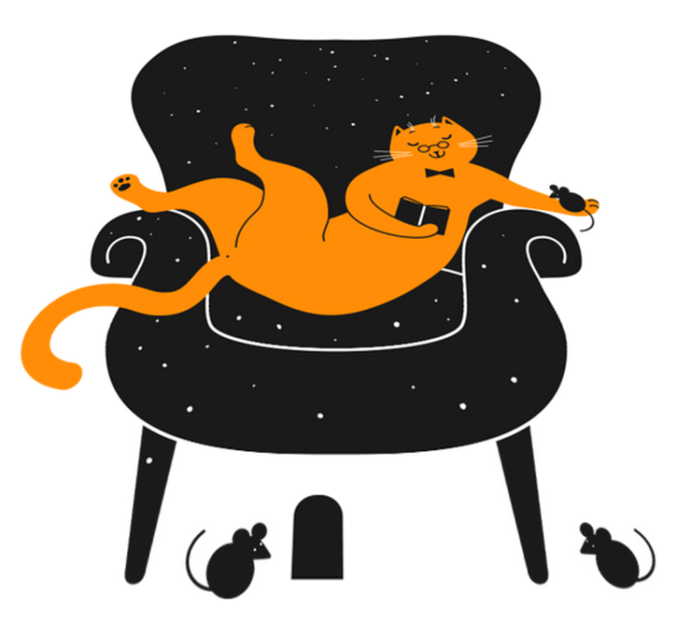 Vinylmatta djur katt och mus - Tenstickers