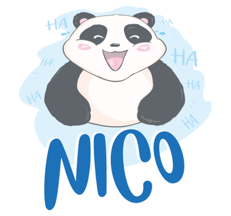 Vinylmatta djur baby panda överraskad med namn - Tenstickers