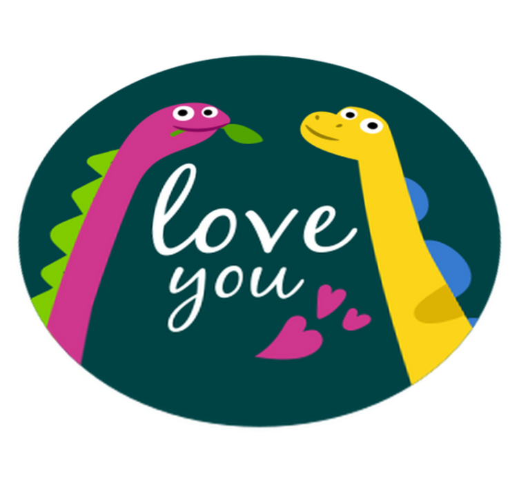 Vinylmatta djur Älskar dig dinosaur - Tenstickers
