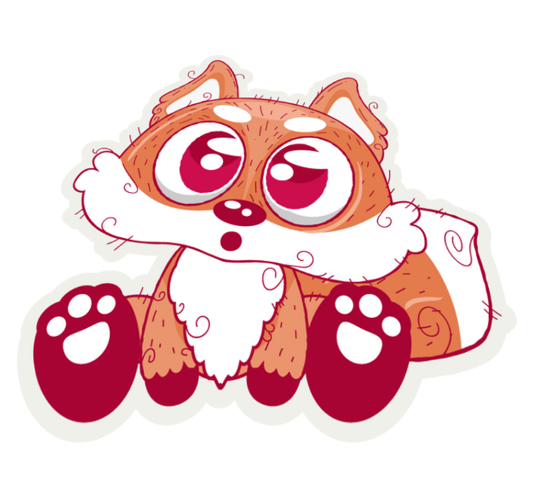 Vinylmatta djur söt anime räv - Tenstickers