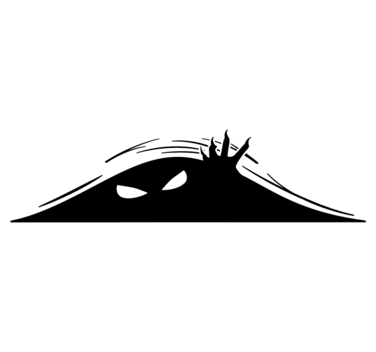 Vinylmatta halloween monster som kikar fram - Tenstickers