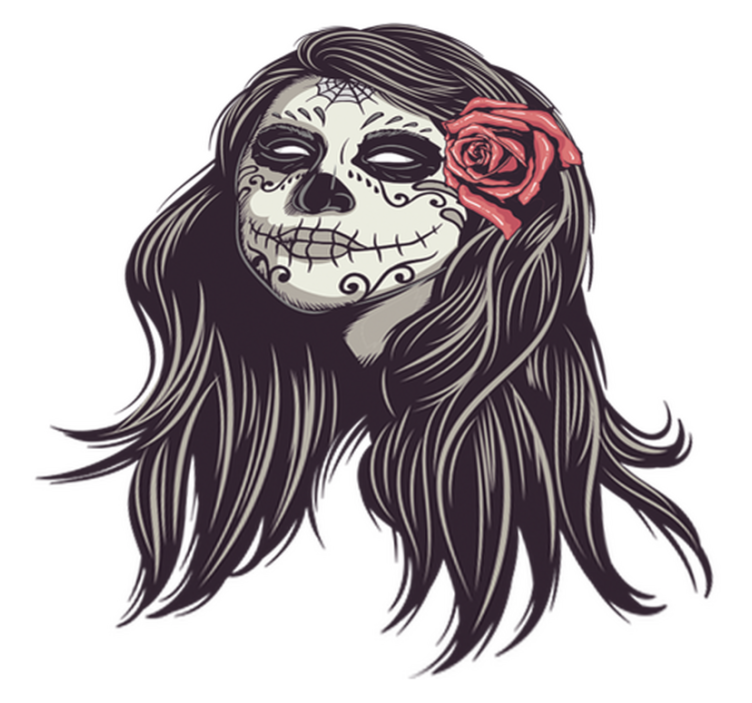 Vinylmatta halloween dödens dag tjej - Tenstickers
