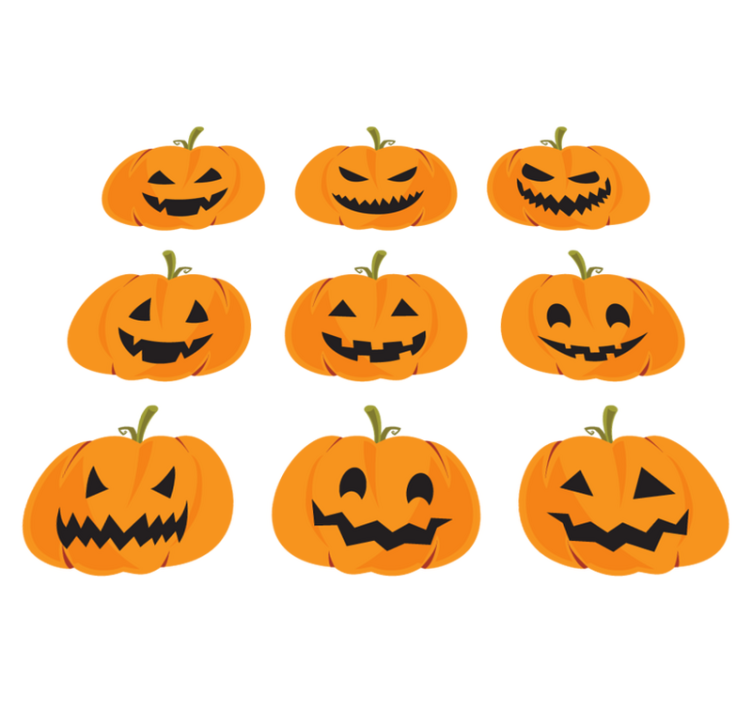 Vinylmatta halloween med pumpor - Tenstickers