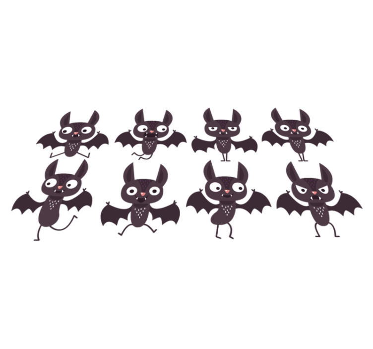 Vinylmatta halloween pack glada fladdermöss - Tenstickers