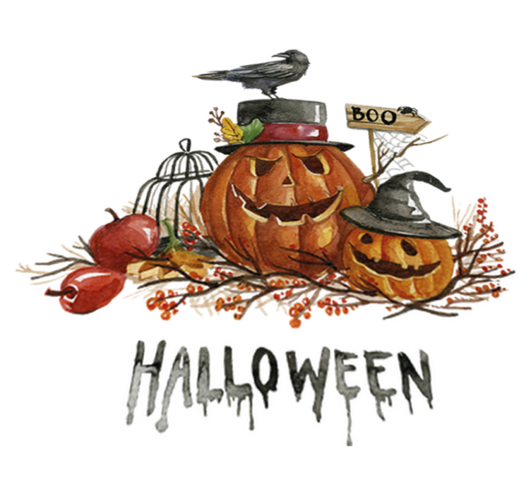 Vinylmatta halloween skrämmande pumpor - Tenstickers