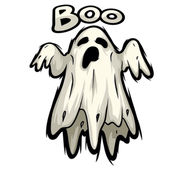 Vinylmatta halloween boo spökgestalt - Tenstickers