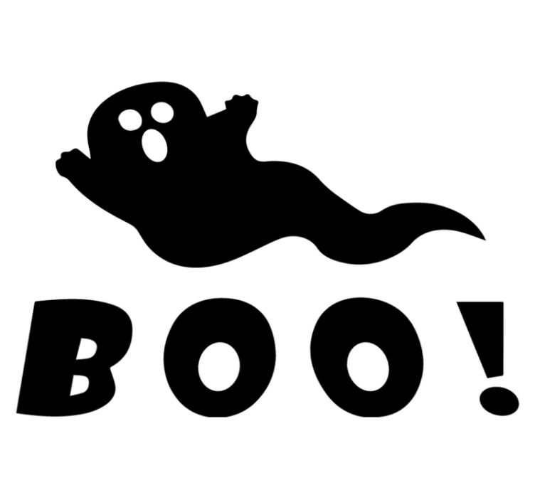Vinylmatta halloween spöklikt boo display - Tenstickers
