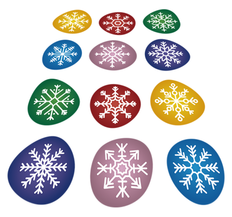Vinylmatta jul färgglada snöflingor - Tenstickers