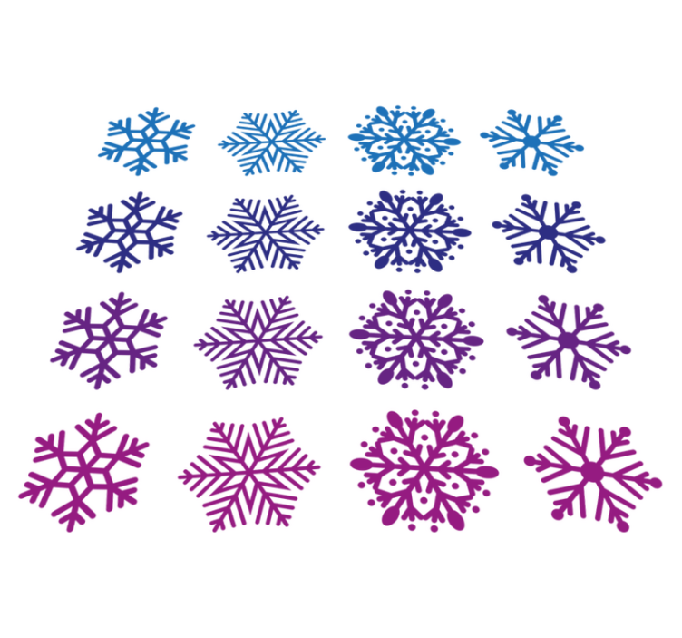 Vinylmatta jul lila och blå snöflingor paket - Tenstickers