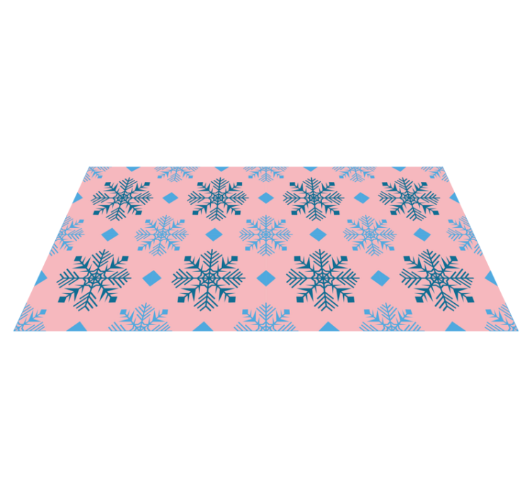 Vinylmatta jul rosa och blå snöflingor mönster - Tenstickers
