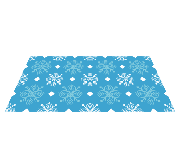 Vinylmatta jul snöflingor blå nyanser - Tenstickers