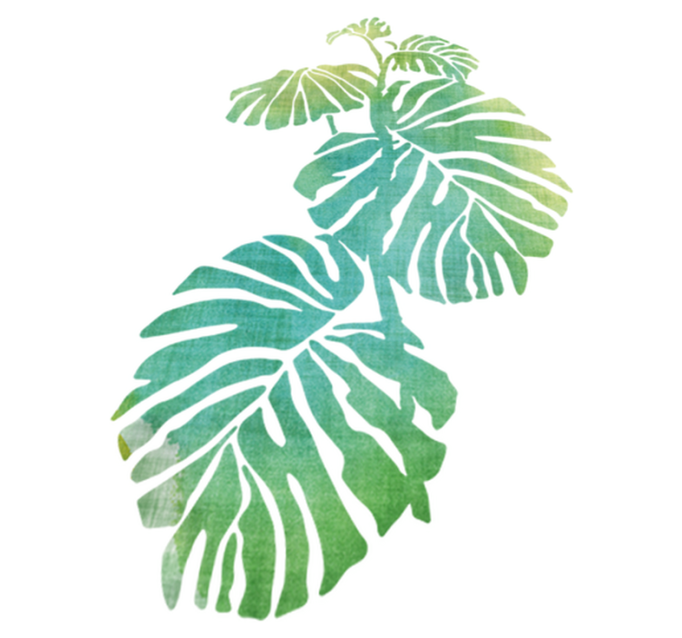 Vinylmatta blommor och växter aquarella adams rib - Tenstickers