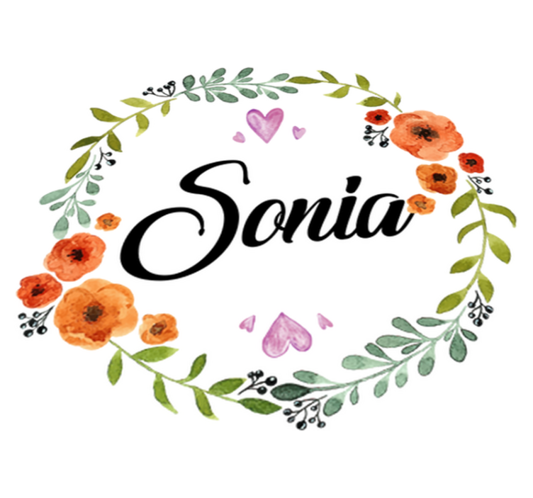 Vinylmatta blommor och växter anpassningsbar blomsterkrans - Tenstickers