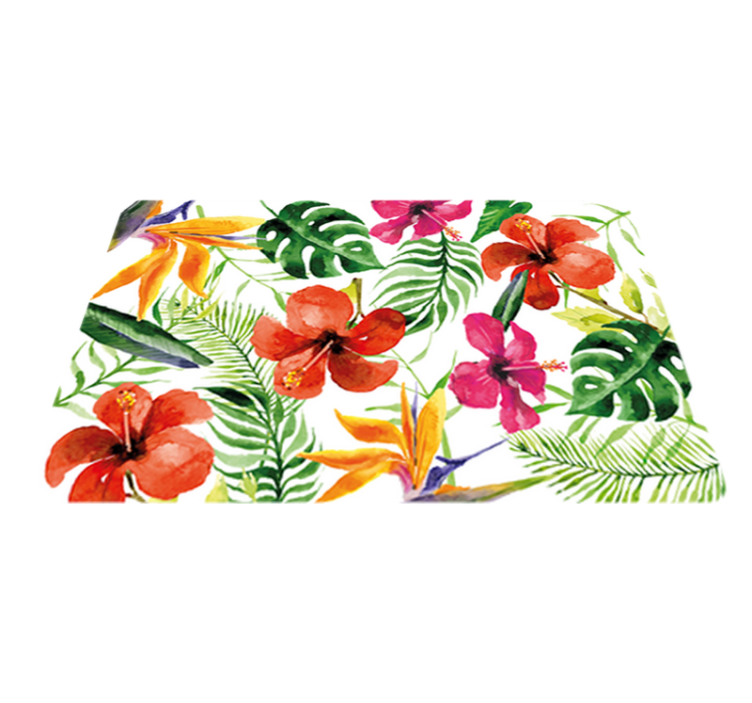 Vinylmatta blommor och växter colorful monstera - Tenstickers