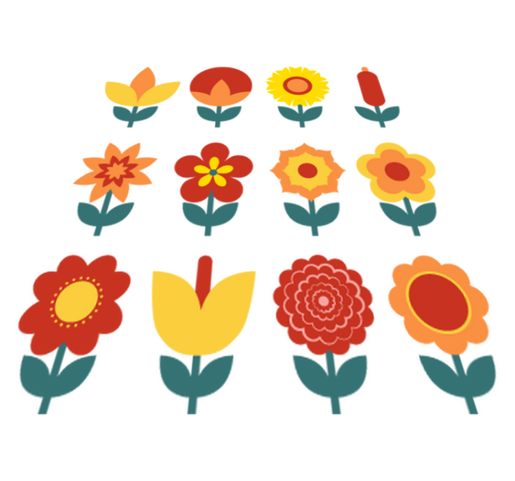 Vinylmatta blommor och växter sommarblommor kollektion - Tenstickers