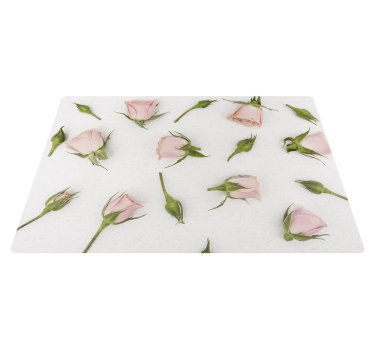 Romantisk vårblomma vinylmatta blommor och växter - Tenstickers