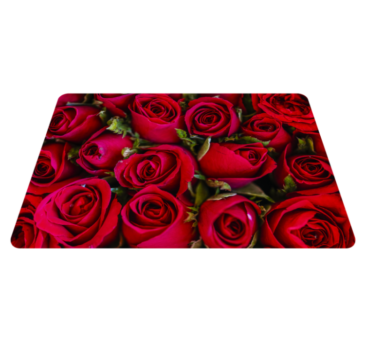 Vinylmatta blommor och växter röd blommig stil - Tenstickers